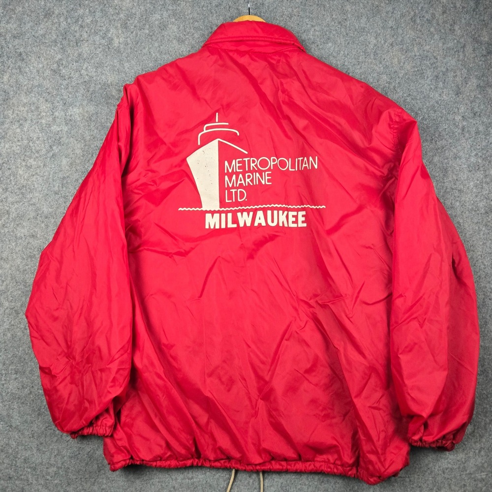 Vtg 80s Dunbrooke Pla-Jac Jacket Mens XL Red Metropolitan Marine Milwaukee 70s